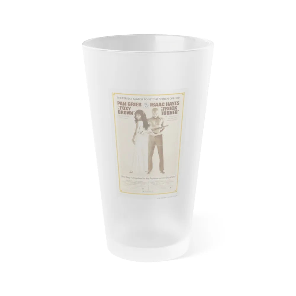 FOXY BROWN + TRUCK TURNER 1974 Movie Poster - Frosted Pint Glass 16oz-16oz-Frosted-Go Mug Yourself