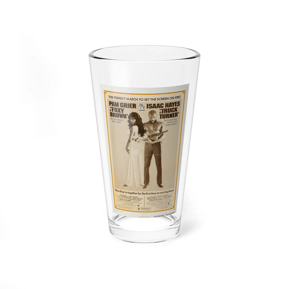 FOXY BROWN + TRUCK TURNER 1974 Movie Poster - Pint Glass 16oz-16oz-Go Mug Yourself