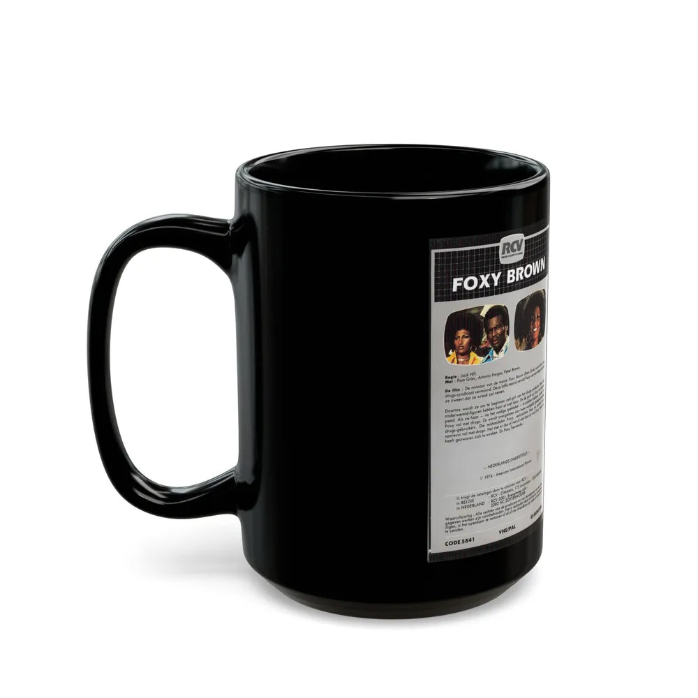 FOXY BROWN (VHS COVER) - Black Coffee Mug-Go Mug Yourself