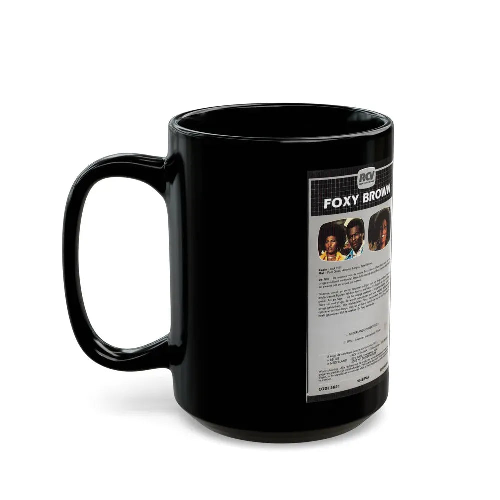 FOXY BROWN (VHS COVER) - Black Coffee Mug - Go Mug Yourself