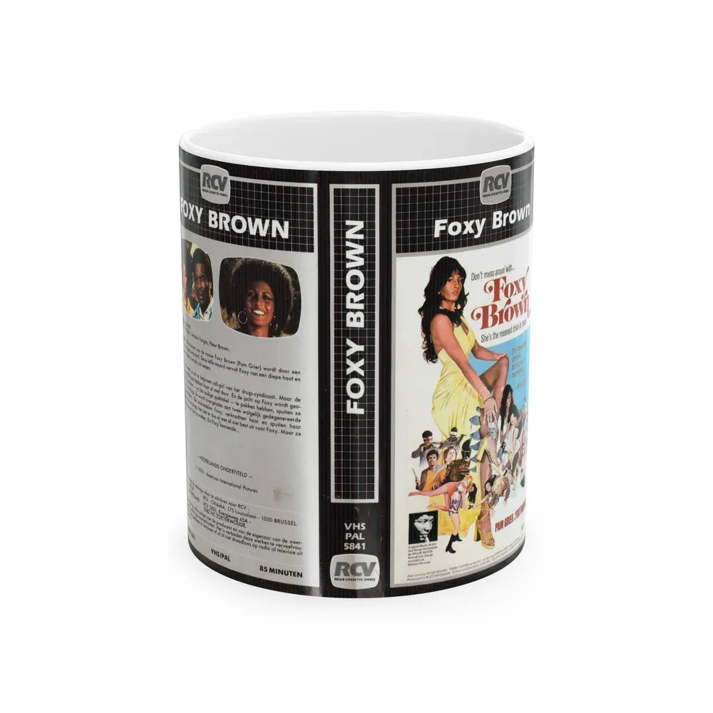 FOXY BROWN (VHS COVER) - White Coffee Mug-11oz-Go Mug Yourself