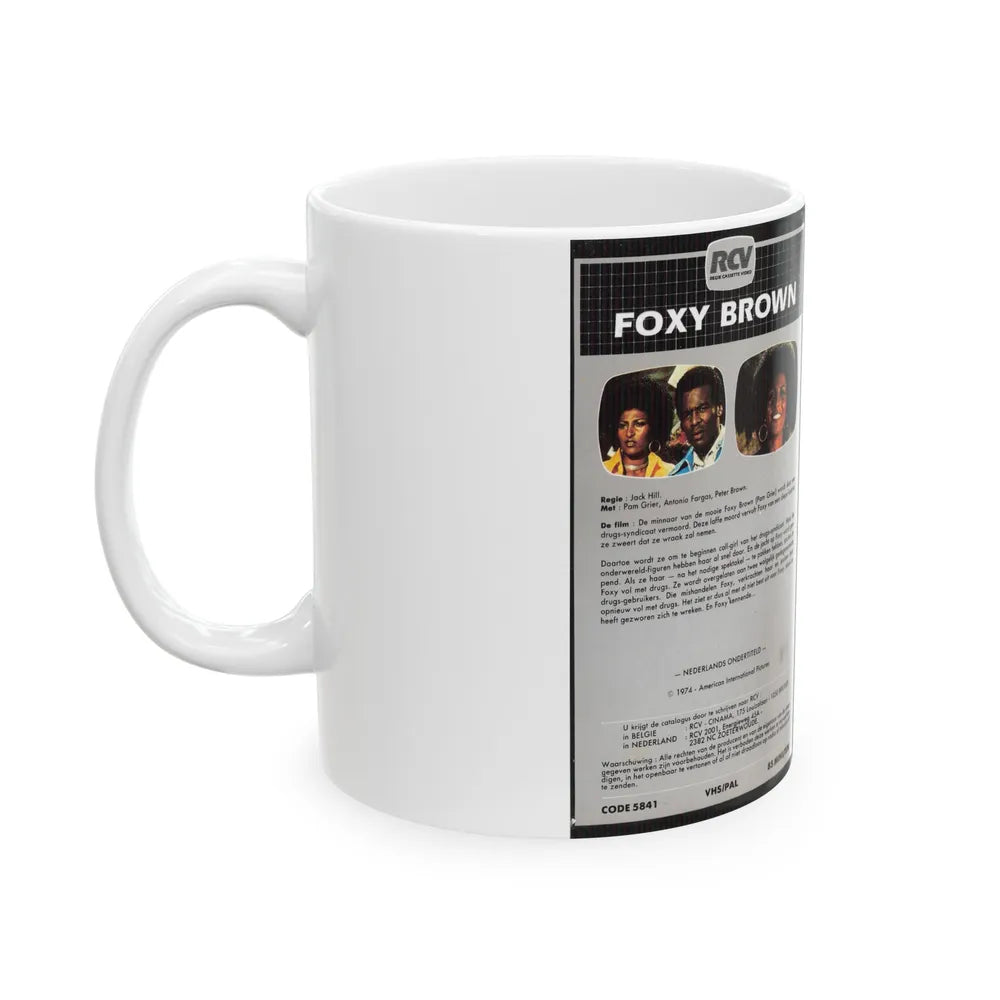 FOXY BROWN (VHS COVER) - White Coffee Mug-Go Mug Yourself