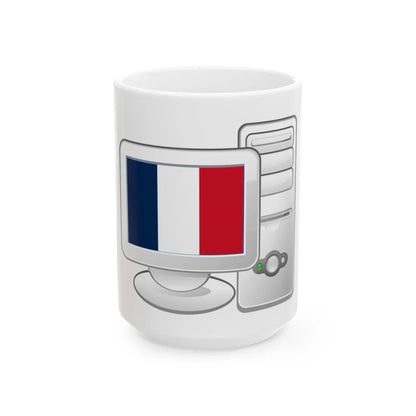 Fr Computer (France) White Coffee Mug 15oz - Go Mug Yourself