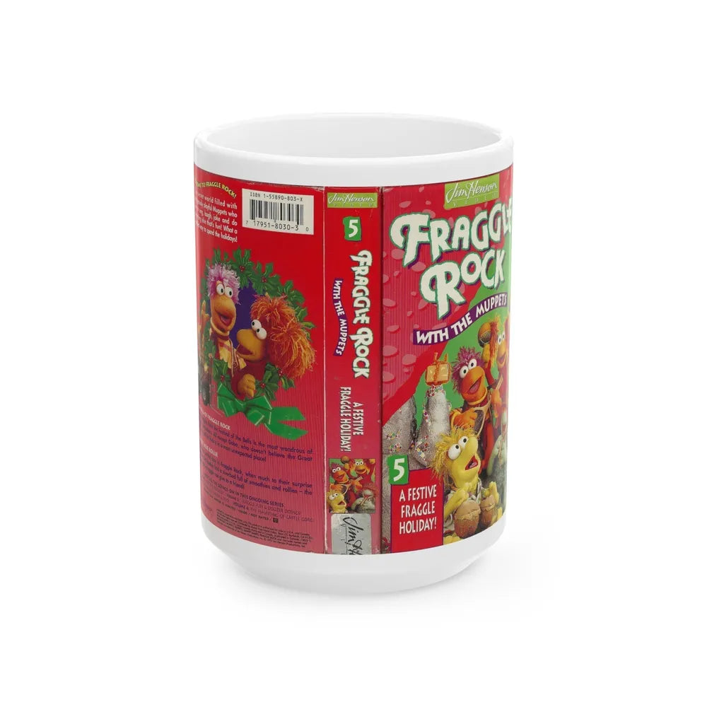 FRAGGLE ROCK A FESTIVE FRAGGLE HOLIDAY (VHS COVER) - White Coffee Mug-15oz-Go Mug Yourself