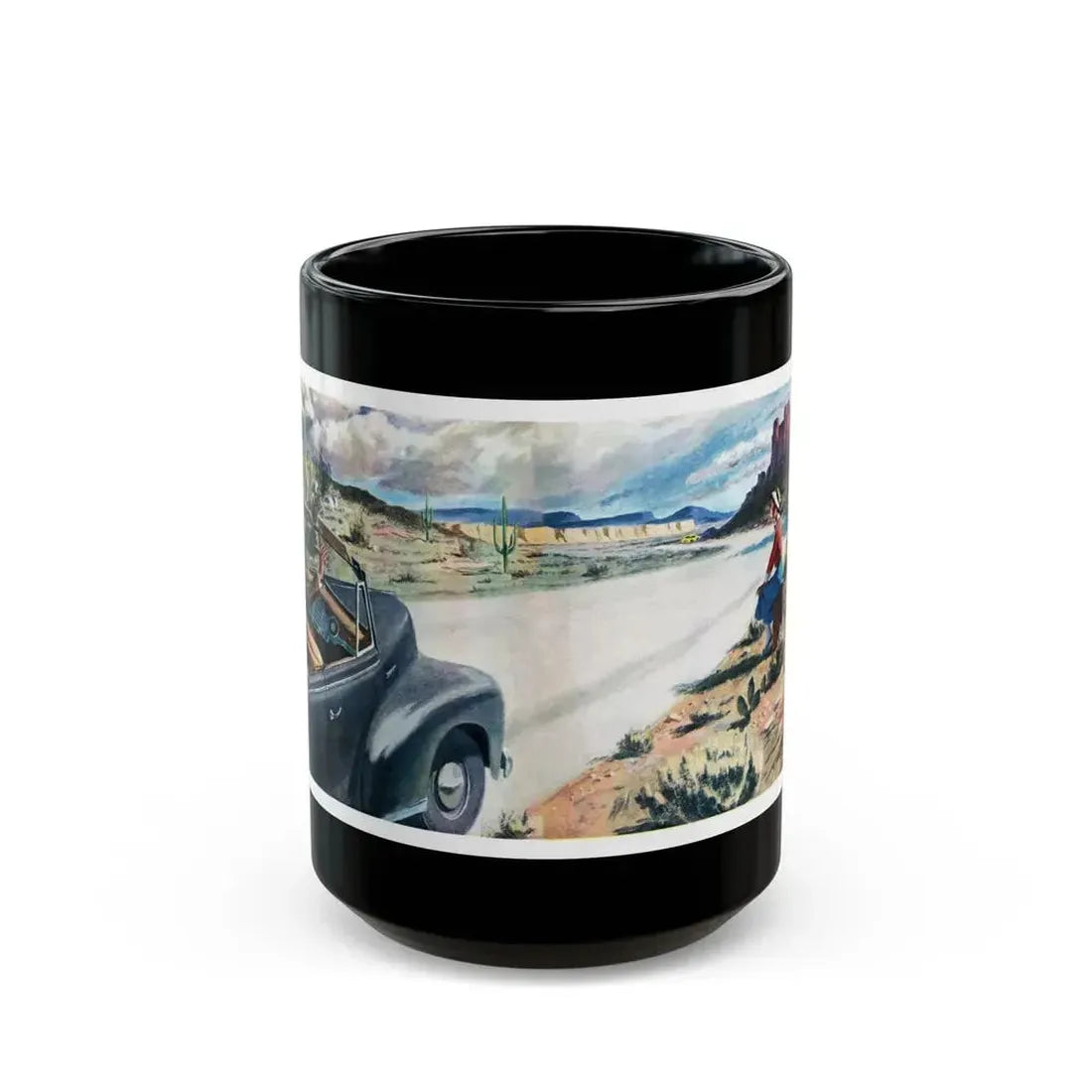Frame-Up, Liberty, October, 1948 - Black Coffee Mug 15oz - Go Mug Yourself
