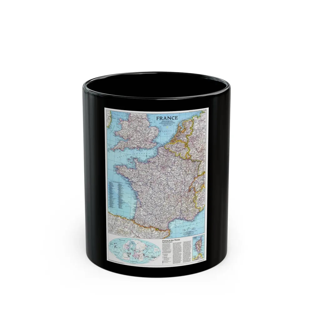 France (1989) (Map) Black Coffee Mug-11oz-Go Mug Yourself