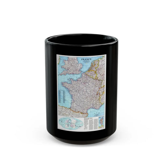 France (1989) (Map) Black Coffee Mug-15oz-Go Mug Yourself