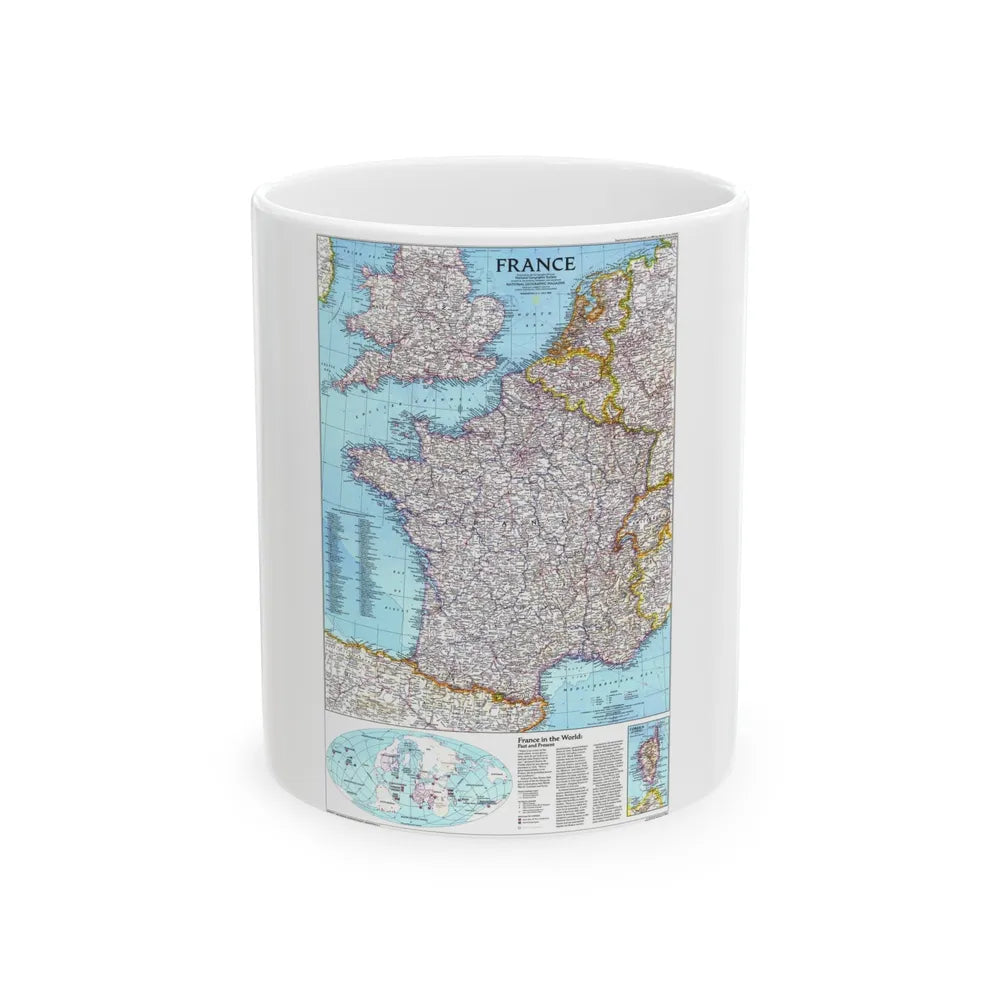 France (1989) (Map) White Coffee Mug-11oz-Go Mug Yourself