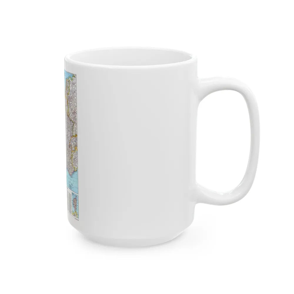 France (1989) (Map) White Coffee Mug-Go Mug Yourself