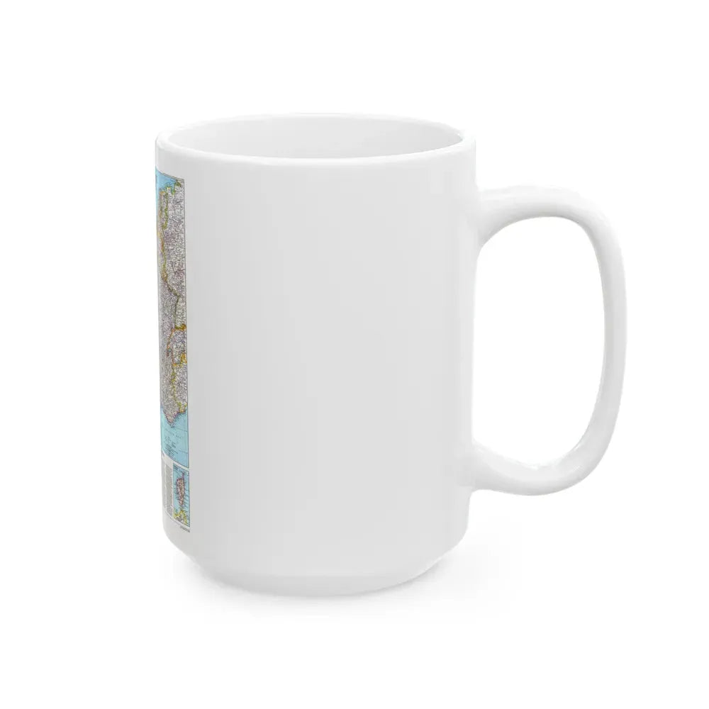 France (1989) (Map) White Coffee Mug - Go Mug Yourself
