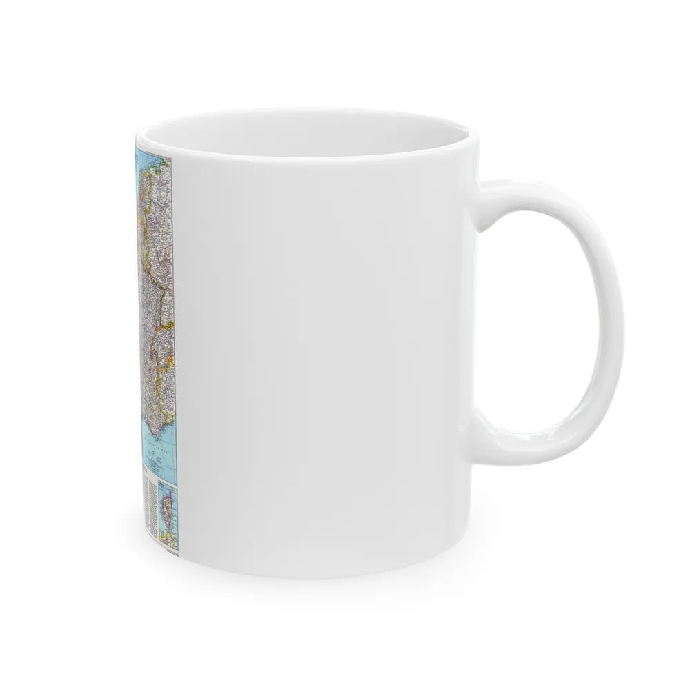 France (1989) (Map) White Coffee Mug-Go Mug Yourself