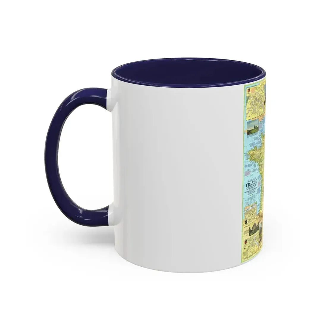 France - A Traveller's Map 1 (1971) (Map) Accent Coffee Mug - Go Mug Yourself