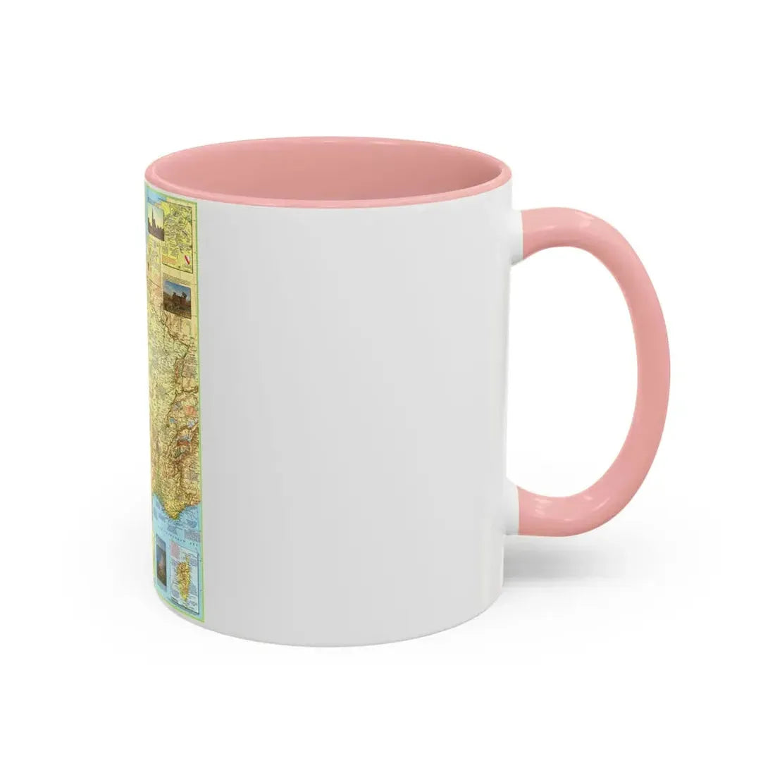 France - A Traveller's Map 1 (1971) (Map) Accent Coffee Mug - Go Mug Yourself