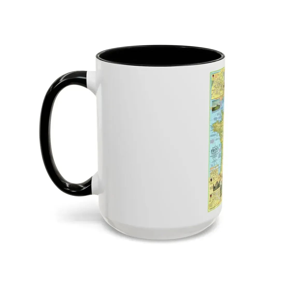 France - A Traveller's Map 1 (1971) (Map) Accent Coffee Mug - Go Mug Yourself