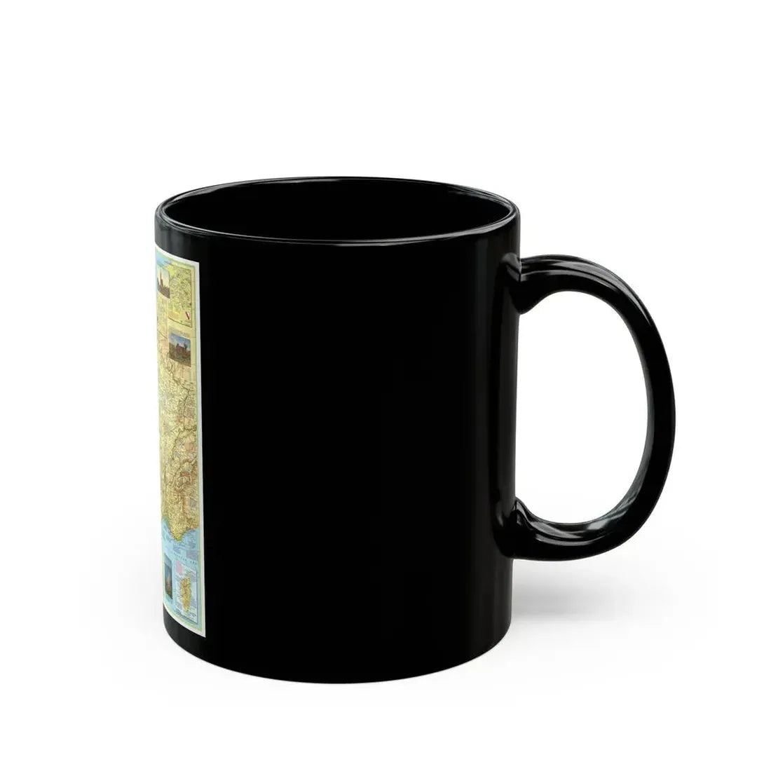 France - A Traveller's Map 1 (1971) (Map) Black Coffee Mug - Go Mug Yourself