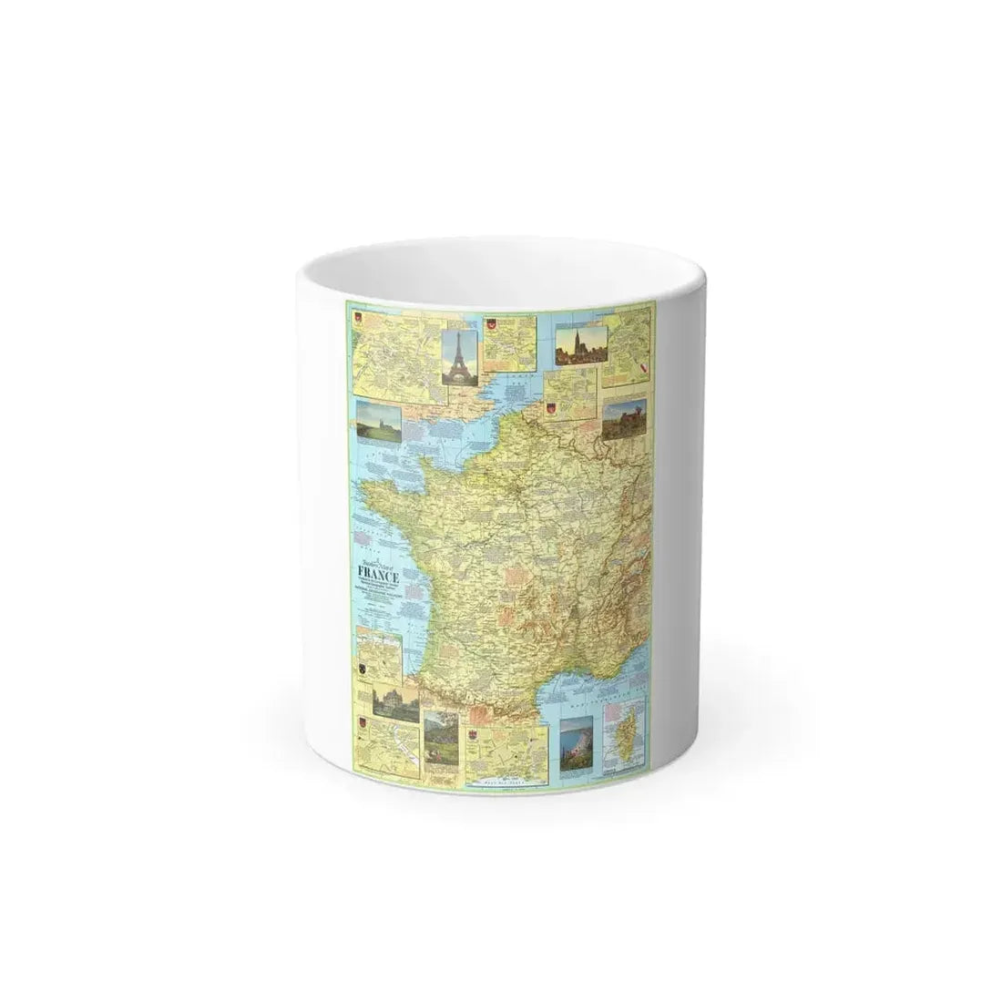 France - A Traveller's Map 1 (1971) (Map) Color Changing Mug 11oz Default Title - Go Mug Yourself