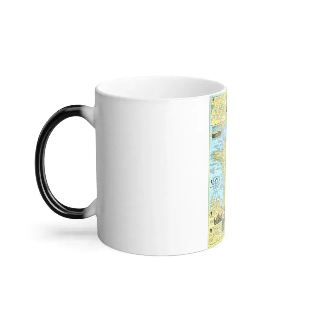 France - A Traveller's Map 1 (1971) (Map) Color Changing Mug 11oz - Go Mug Yourself