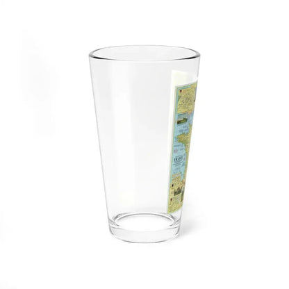 France - A Traveller's Map 1 (1971) (Map) Pint Glass 16oz - Go Mug Yourself