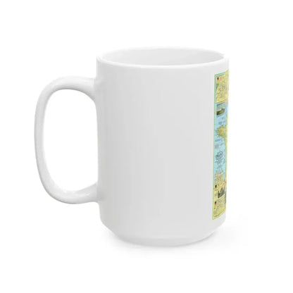 France - A Traveller's Map 1 (1971) (Map) White Coffee Mug - Go Mug Yourself