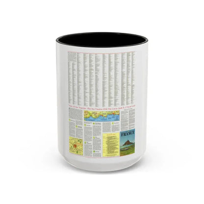 France - A Traveller's Map 2 (1971) (Map) Accent Coffee Mug 15oz Black - Go Mug Yourself