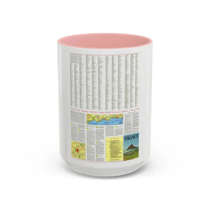 France - A Traveller's Map 2 (1971) (Map) Accent Coffee Mug 15oz Pink - Go Mug Yourself
