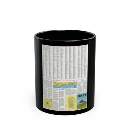 France - A Traveller's Map 2 (1971) (Map) Black Coffee Mug 11oz - Go Mug Yourself