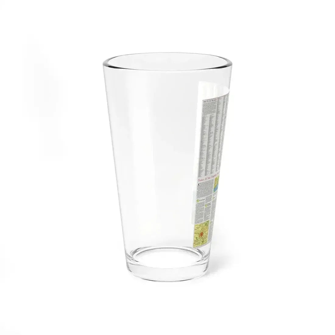 France - A Traveller's Map 2 (1971) (Map) Pint Glass 16oz - Go Mug Yourself