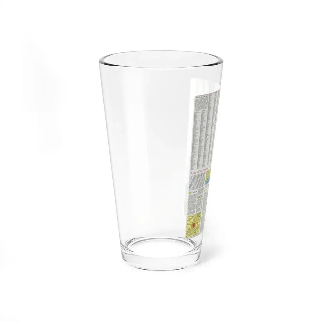 France - A Traveller's Map 2 (1971) (Map) Pint Glass 16oz - Go Mug Yourself