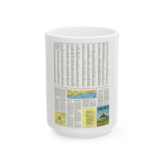 France - A Traveller's Map 2 (1971) (Map) White Coffee Mug 15oz - Go Mug Yourself