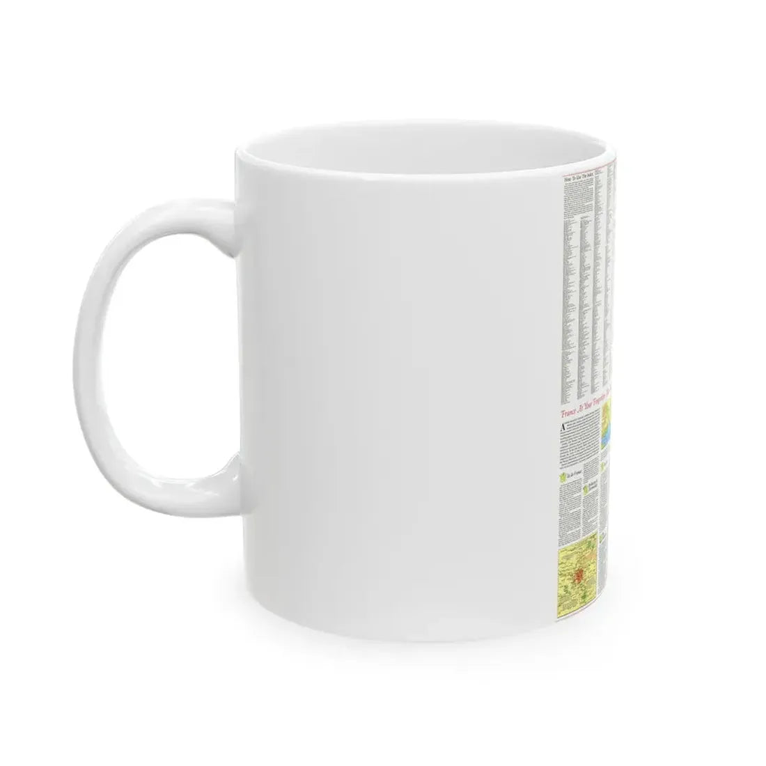 France - A Traveller's Map 2 (1971) (Map) White Coffee Mug - Go Mug Yourself