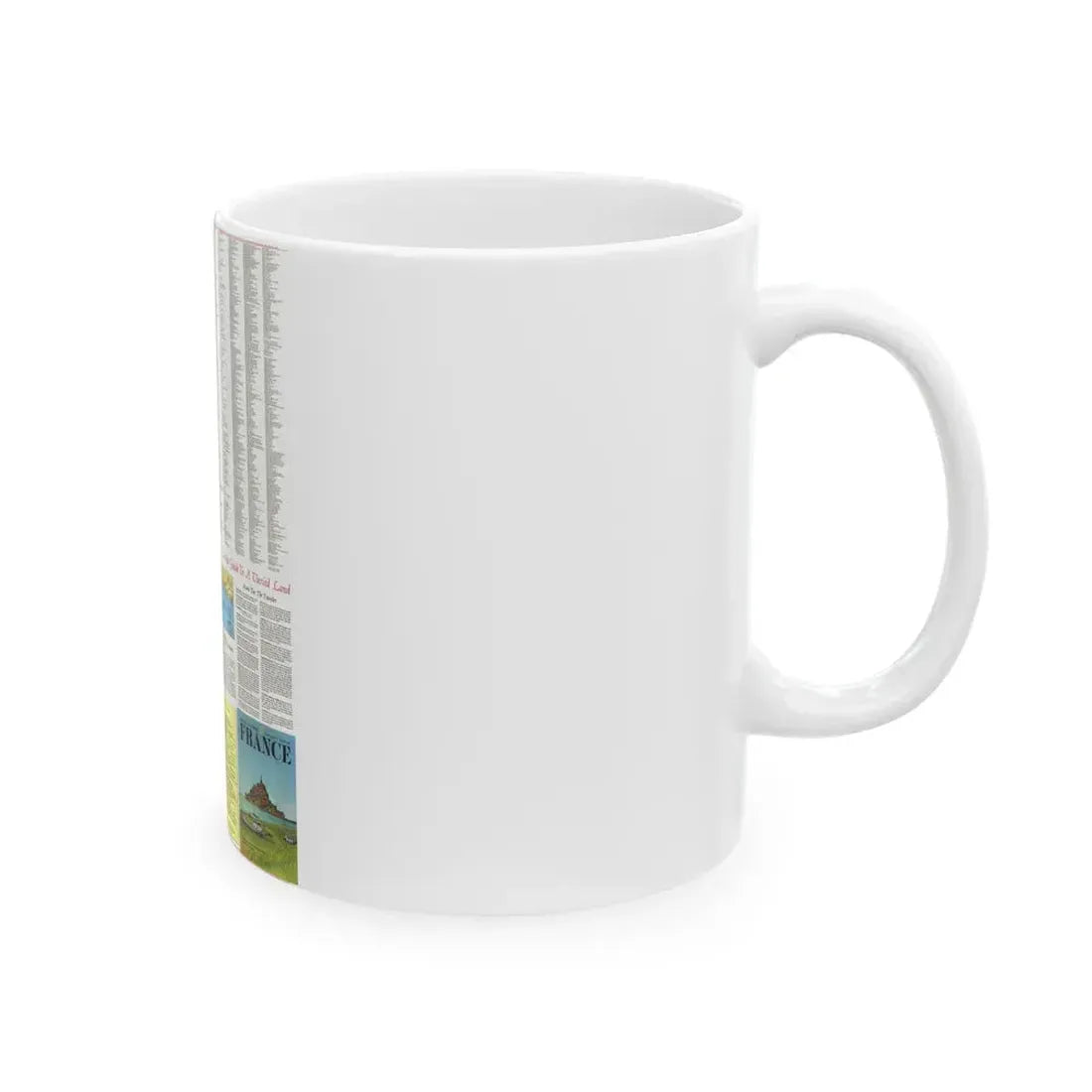 France - A Traveller's Map 2 (1971) (Map) White Coffee Mug - Go Mug Yourself