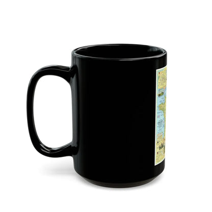 France - A Traveller's Map 1 (1971) (Map) Black Coffee Mug-Go Mug Yourself