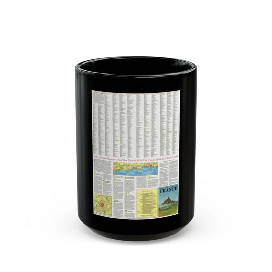 France - A Traveller's Map 2 (1971) (Map) Black Coffee Mug-15oz-Go Mug Yourself