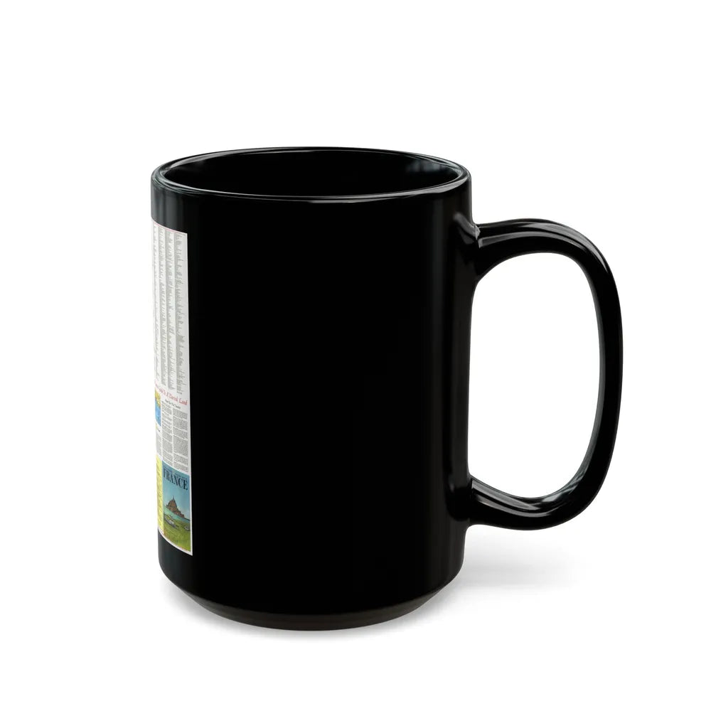 France - A Traveller's Map 2 (1971) (Map) Black Coffee Mug-Go Mug Yourself