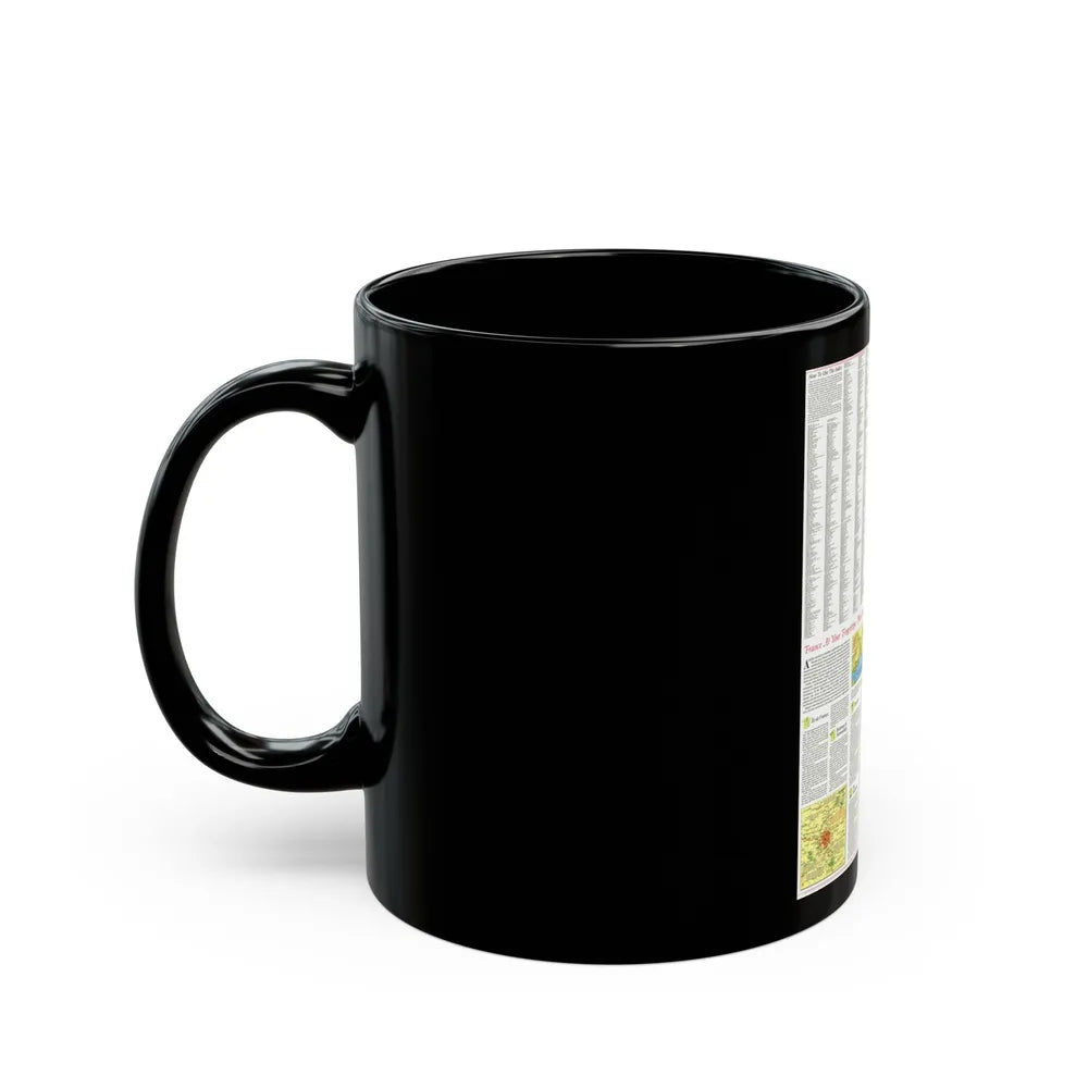 France - A Traveller's Map 2 (1971) (Map) Black Coffee Mug-Go Mug Yourself