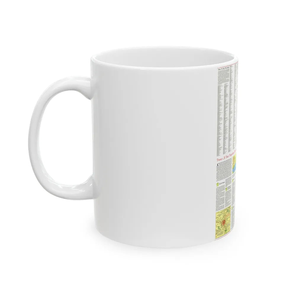 France - A Traveller's Map 2 (1971) (Map) White Coffee Mug-Go Mug Yourself