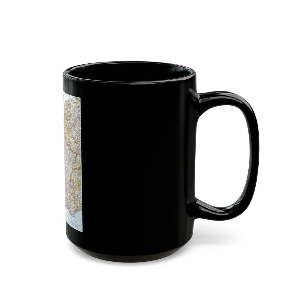 France, Belgium, and the Netherlands (1960) (Map) Black Coffee Mug-Go Mug Yourself