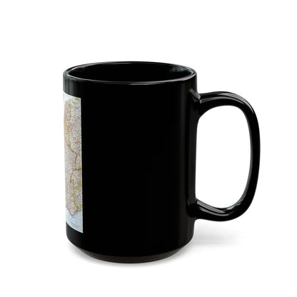 France, Belgium, and the Netherlands (1960) (Map) Black Coffee Mug-Go Mug Yourself