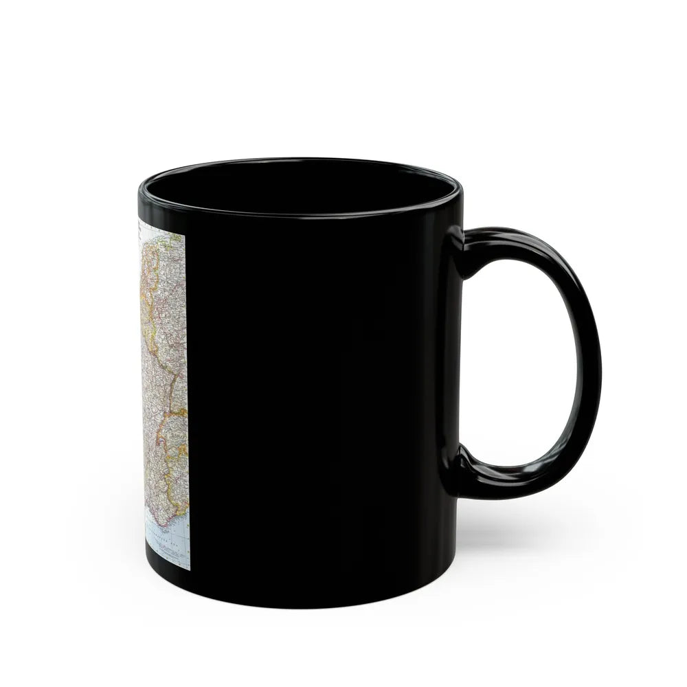 France, Belgium, and the Netherlands (1960) (Map) Black Coffee Mug-Go Mug Yourself