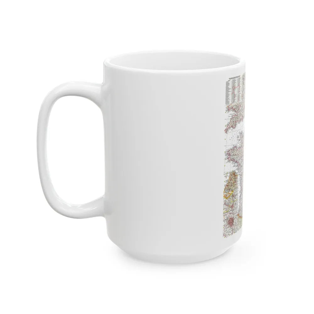 France, Belgium, and the Netherlands (1960) (Map) White Coffee Mug-Go Mug Yourself