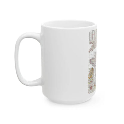 France, Belgium, and the Netherlands (1960) (Map) White Coffee Mug - Go Mug Yourself