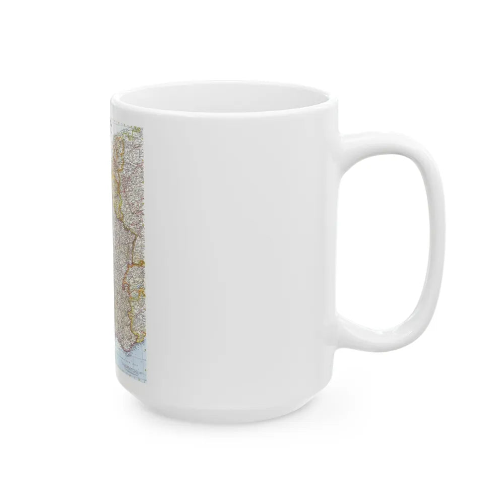 France, Belgium, and the Netherlands (1960) (Map) White Coffee Mug-Go Mug Yourself