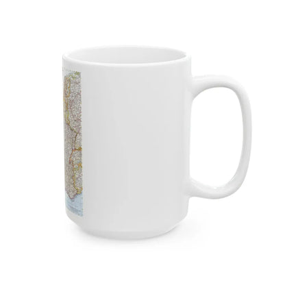 France, Belgium, and the Netherlands (1960) (Map) White Coffee Mug-Go Mug Yourself