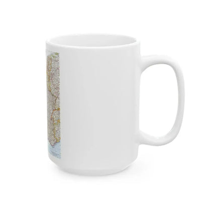 France, Belgium, and the Netherlands (1960) (Map) White Coffee Mug - Go Mug Yourself