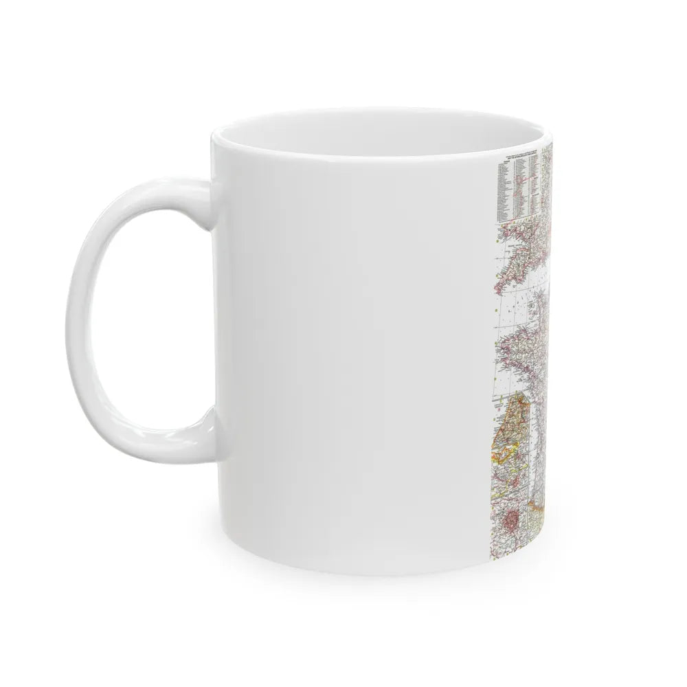 France, Belgium, and the Netherlands (1960) (Map) White Coffee Mug-Go Mug Yourself