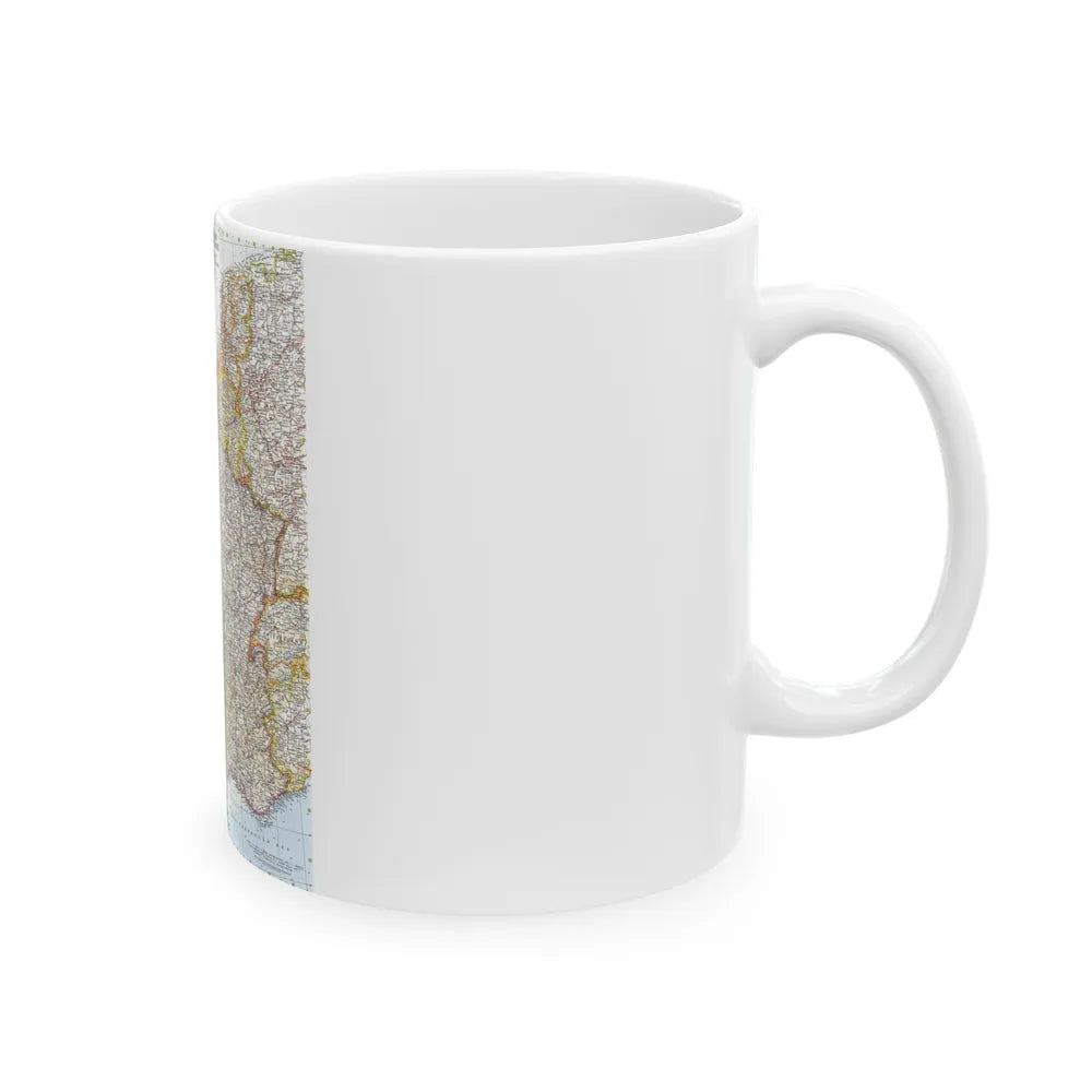 France, Belgium, and the Netherlands (1960) (Map) White Coffee Mug-Go Mug Yourself