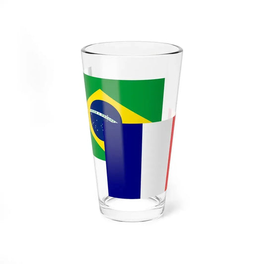 France-Brazil Flag (Brazil) Pint Glass 16oz 16oz - Go Mug Yourself