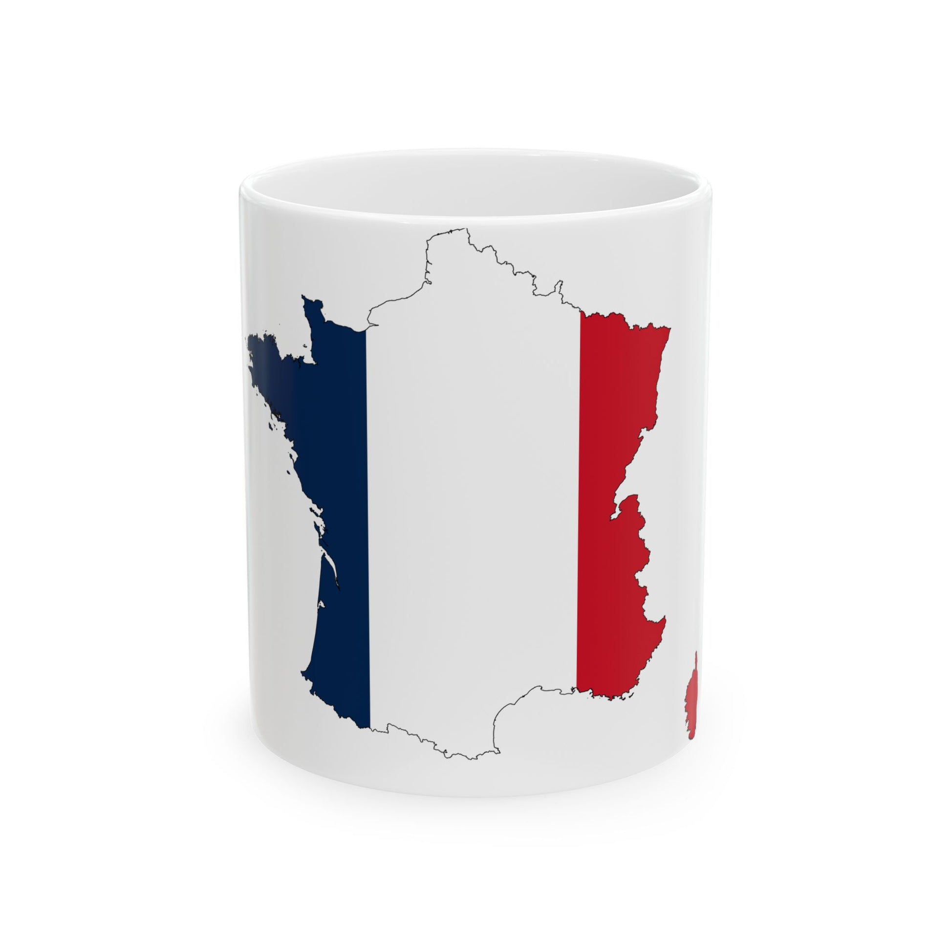 France-Flagmap (France) White Coffee Mug-11oz-Go Mug Yourself