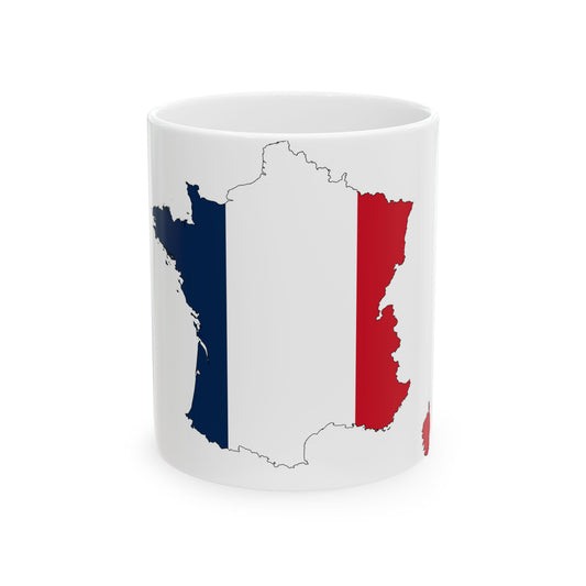 France-Flagmap (France) White Coffee Mug-11oz-Go Mug Yourself