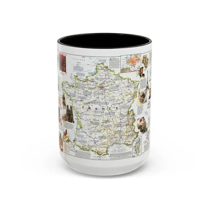 France- - Historical Evolution of a Nation (1989) (Map) Accent Coffee Mug 15oz Black - Go Mug Yourself